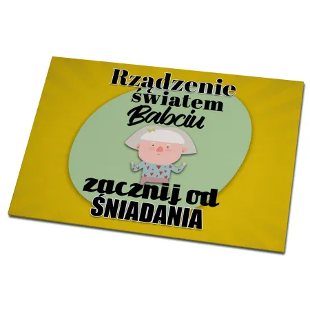 Magnes na lodówkę dla BABCI Babciu zacznij do śniadania